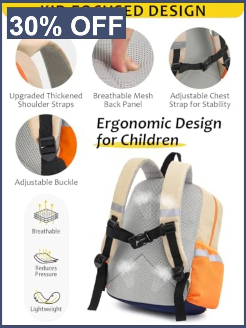 Kids Toddler Backpack Preschool Elementary Bookbag Adjustable Padded Straps